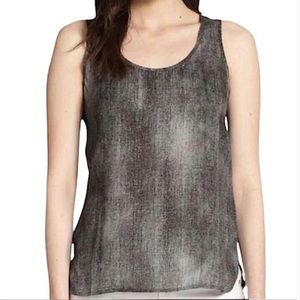 NWOT ❤️❤️ Eileen Fisher sea spray Printed soft V-neck Silk Tank Gray❤️❤️